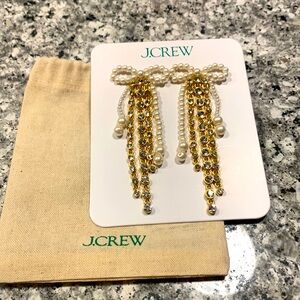 Brand new with pouch and tags J Crew bow earrings